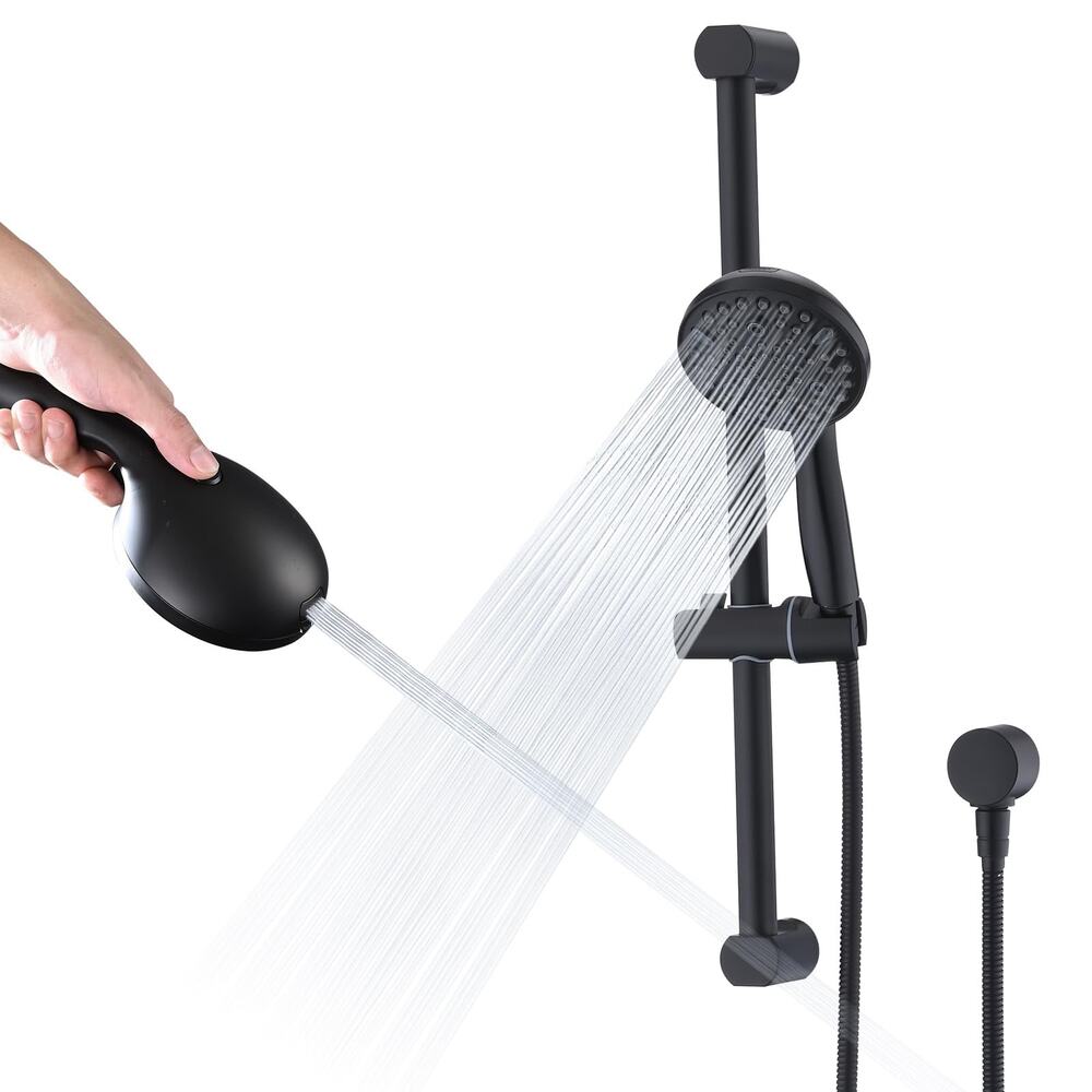 LOCALAND Hand Shower With Slide Bar, High Pressure 10Setting Handhel-Matte Black